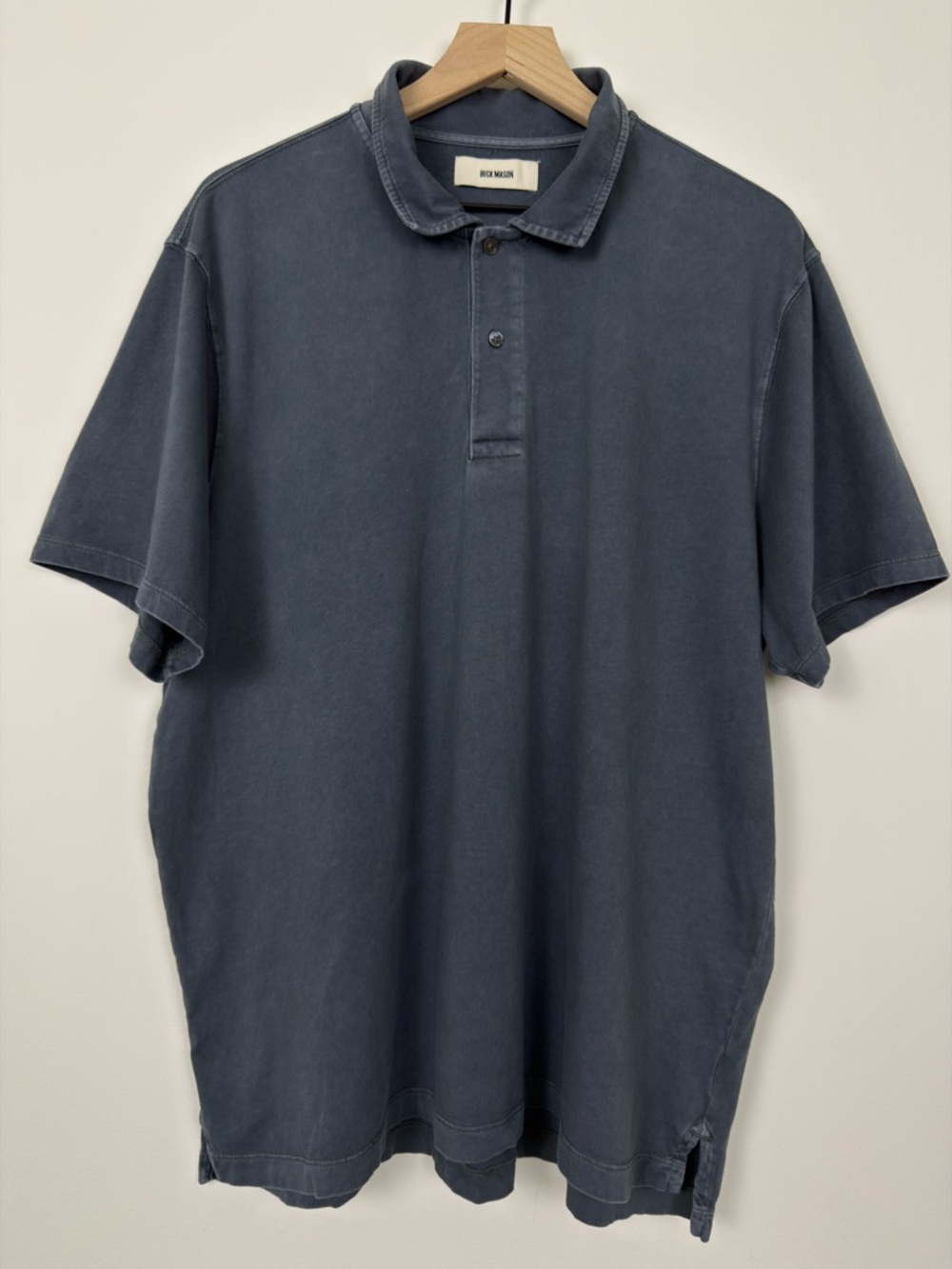 Buck Mason Washed Slate Short-Sleeve Polo